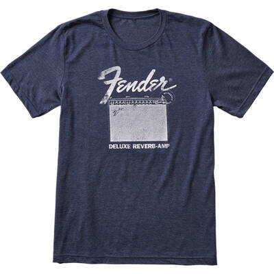 Футболка Fender T-Shirt Deluxe Reverb Blue L (9123013088) Зображення