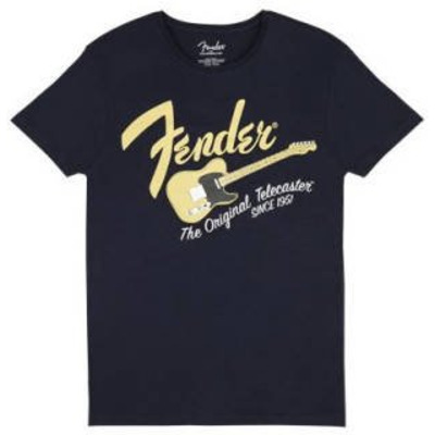Футболка Fender T-Shirt Original Telecaster Men'S Navy/Blonde Xl (9193010529) Изображение