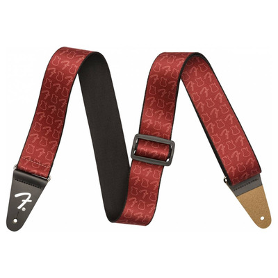 Ремень гитарный Fender 2' Icon Strap Tele Burgundy (990648002) Изображение