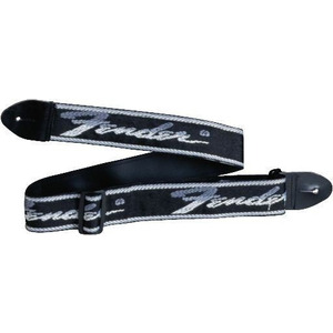 Ремень для элекрогитары Fender Woven Running Logo Black Sil (990671000) Изображение