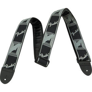 Ремень для гитары Fender 2 Monogrammed Black Light Grey Medium Blue Strap Изображение