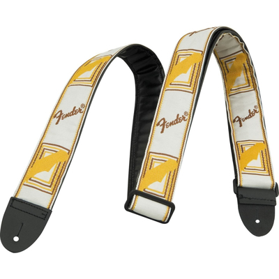 Ремінь для гітари Fender 2 Monogrammed White Brown Yellow Strap Зображення