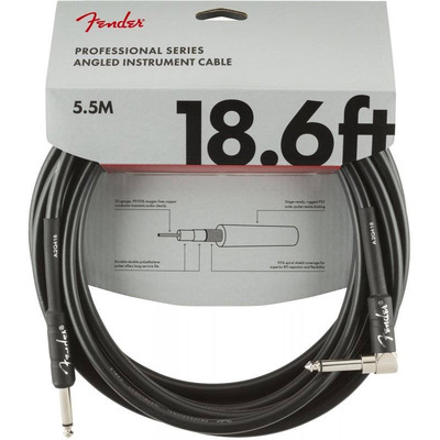 Кабель инструментальный Fender Cable Professional Series 18.6' Angled Black (990820019) Изображение