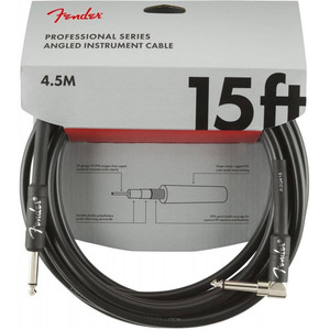 Кабель інструментальний Fender Cable Professional Series Angled 15' Black Зображення