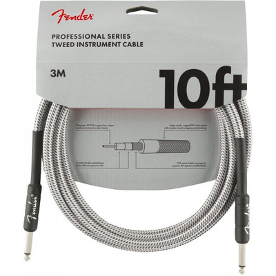Кабель інструментальний Fender Cable Professional Series 10' White Tweed Зображення