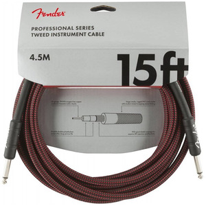 Кабель інструментальний Fender Cable Professional Series 15' Red Tweed Зображення