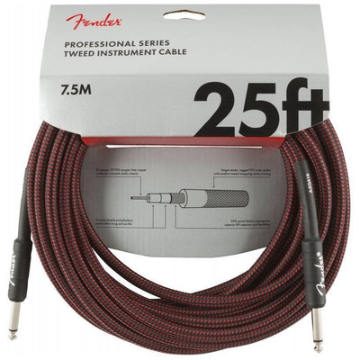 Кабель інструментальний Fender Cable Proffesional Series 25' Red Tweed (990820070) Зображення