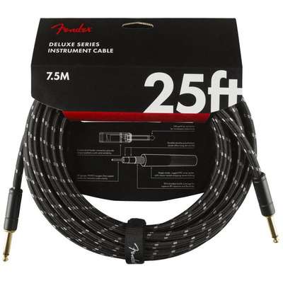 Кабель инструментальный Fender Cable Deluxe Series 25' Black Tweed (990820075) Изображение