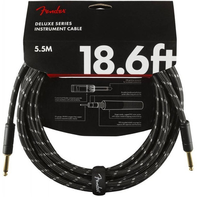 Кабель инструментальный Fender Cable Deluxe Series 18.6' Black Tweed (990820080) Изображение