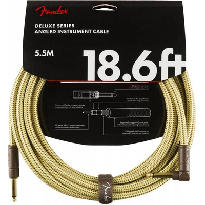 Кабель інструментальний Fender Cable Deluxe Series 18.6' Angled Tweed (990820082) Зображення