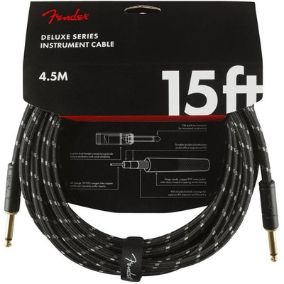 Кабель інструментальний Fender Cable Deluxe Series 15' Black Tweed (990820083) Зображення