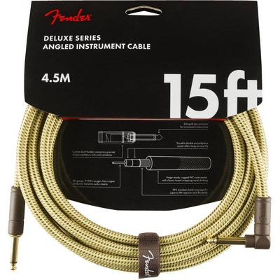 Кабель інструментальний Fender Cable Deluxe Series 15' Angled Tweed (990820086) Зображення