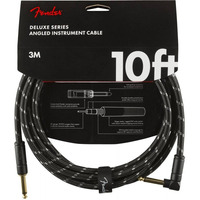 Кабель інструментальний Fender Cable Deluxe Series 10' Angled Black Tweed Зображення