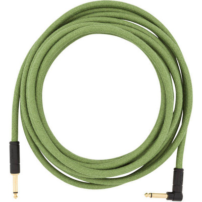 Кабель инструментальный Fender 18.6' Angled Festival Instrument Cable Pure Hemp Green (990918062) Изображение