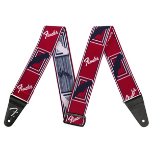 FENDER STRAP 2" WEIGHLESS MONOGRAMMED RED/WHITE/BLUE Ремень гитарный Изображение