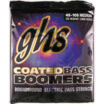Струни Ghs CB-М3045 (45-105 Coated Boomers) для 4-струнної бас-гітари Зображення