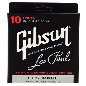 Струни для електрогітари Gibson SEG-LP10 Les Paul Pure Nickel Wound .010-.046 Зображення