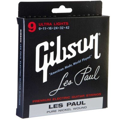 Струни для електрогітари Gibson SEG-LP9 Les Paul Pure Nickel Wound .009-.042 Зображення