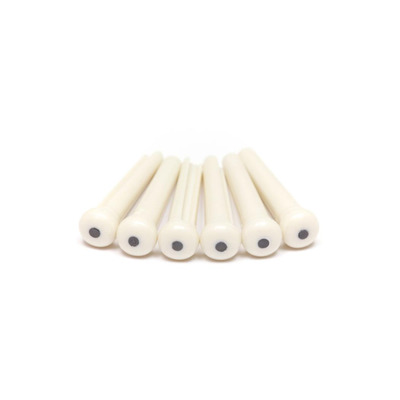 GRAPH TECH PP-1122-00 TUSQ Bridge Pins Martin Style 2mm White / Black Dot (6 Pcs) Набір кілочків Зображення