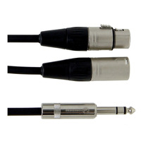 Інсертний кабель GEWA Pro Line Stereo Jack 6,3 мм/XLR (m) & XLR (f) (3 м) Зображення