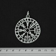 Кулон Aegishjalmur (шлем ужаса) в руническом круге (SS-045) Изображение