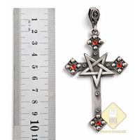 Кулон готический Крест с перевёрнутой пентаграммой Изображение