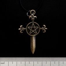 Кулон Кинжал з пентаграмою (колір бронза) Зображення