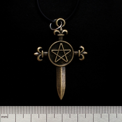 Кулон Кинжал з пентаграмою (колір бронза) Зображення