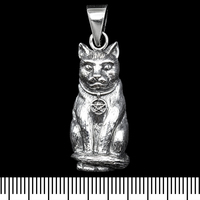 Кулон Кіт із пентаграмою (срібло, 925 проба) (sp-223) Изображение