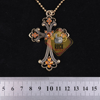 Кулон Хрест готический з камінням Зображення