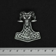 Кулон Молот Тора з черепом барана (Валкнут) (SS-035) Зображення