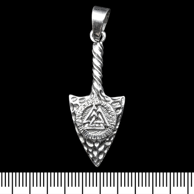 Кулон Наконечник стріли з валкнутом (срібло, 925 проба) (sp-227) Изображение