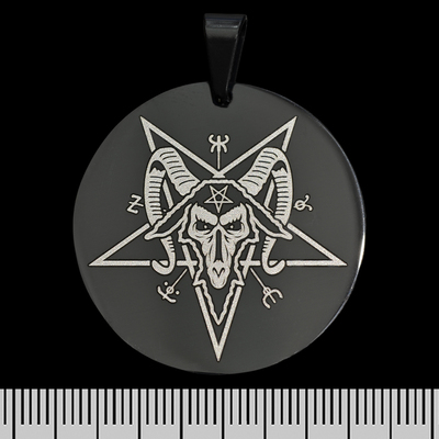Кулон Печатка Бафомета (чорний) (ptsb-180) Зображення