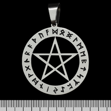 Кулон Пентаграма у рунічному колі (ptsb-179) Изображение