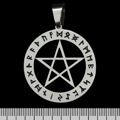 Кулон Пентаграма у рунічному колі (ptsb-179) Изображение