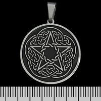 Кулон Пентаграма з плетеним візерунком на чорному тлі (ptsb-176) Зображення