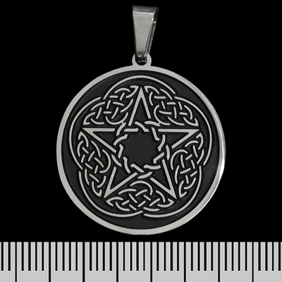 Кулон Пентаграма з плетеним візерунком на чорному тлі (ptsb-176) Зображення