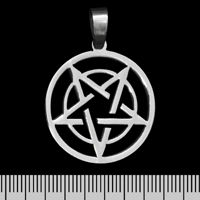 Кулон Пентаграмма (двойной круг) (ptsb-153) круглый Изображение