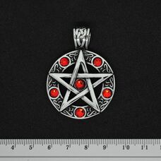 Кулон Пентаграма з червоними каменями (SS-032) Зображення