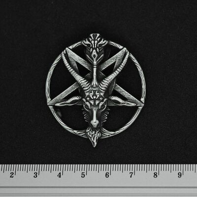 Кулон Перевернута пентаграма з козлом, великий (SS-041) Зображення