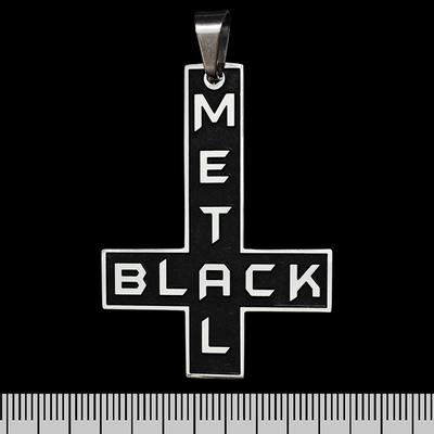 Кулон Перевернутий хрест Black Metal, фігурний (ptsb-190) Зображення