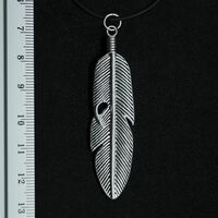 Кулон Перо велике двостороннє (колір сталевий) Зображення