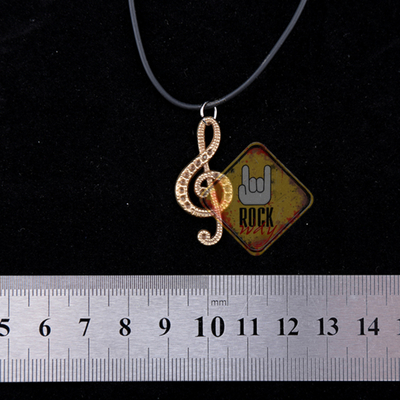 Кулон Скрипковий ключ з візерунком (бронзовий колір) Зображення