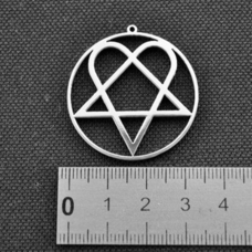 Кулон стальной HIM (heartagram) Изображение