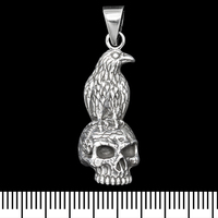Кулон Ворон на черепі (срібло, 925 проба) (sp-230) Зображення