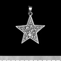 Кулон Зірка з черепами (pth-028) Зображення