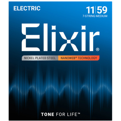 Струны для 7-струнной электрогитары Elixir EL NW M 7 strings Изображение