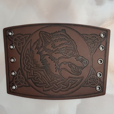 Наруч Голова вовка у колі (трикветр) коричневий Зображення