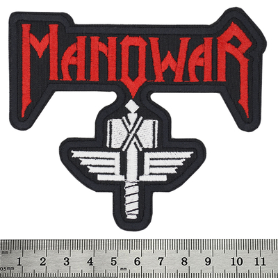 Нашивка Manowar (logo with hammer) фигурная Изображение
