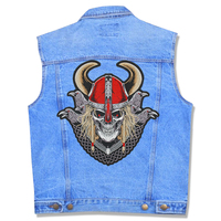 Нашивка наспинна Череп Вікінга з воронами Изображение